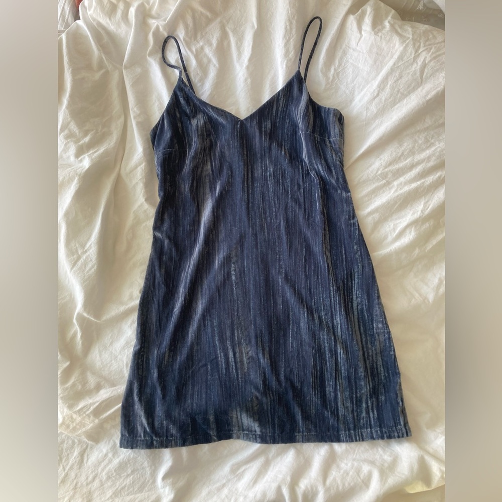 Elodie blue velvet dress, size XS